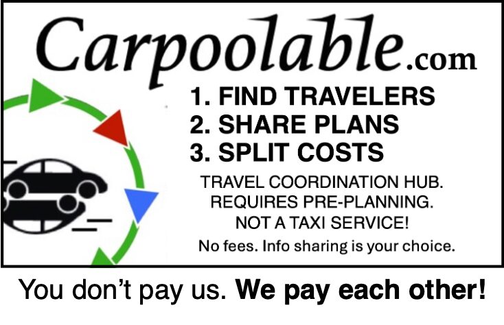 Carpoolable — Find Travelers, Share Plans, SPLIT Costs!