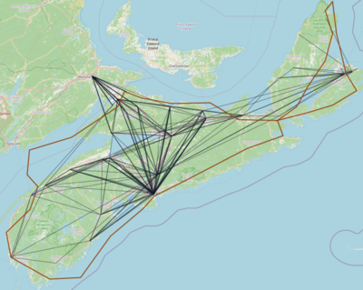 Carpoolable map of Nova Scotia